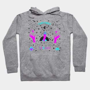 Virgo Zodiac Design Black Stars Hoodie